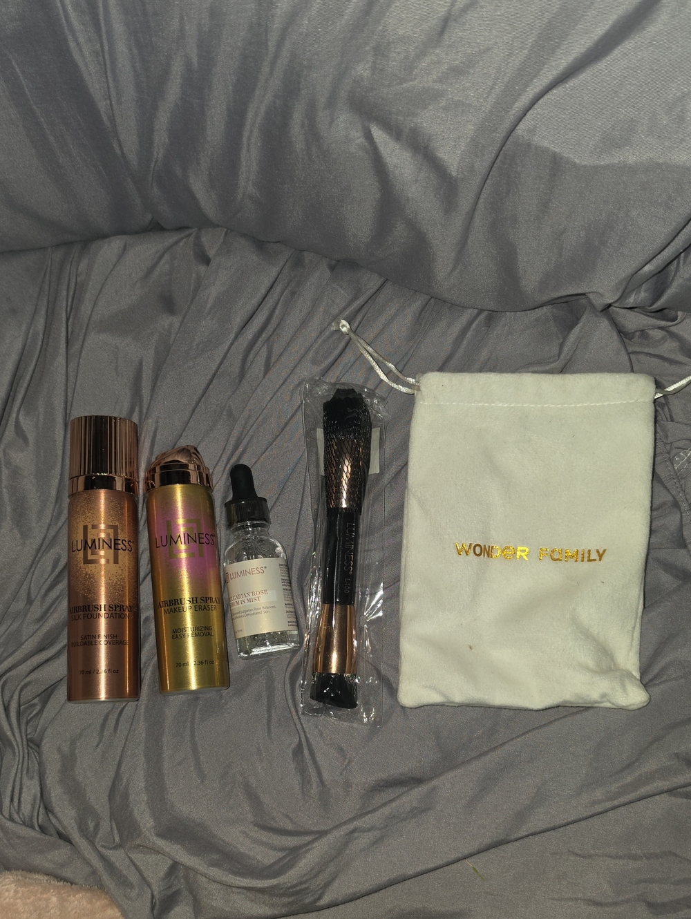 Luminess Rose Gold & Gold Airbrush Makeup Kit with Wonder Family Pouch